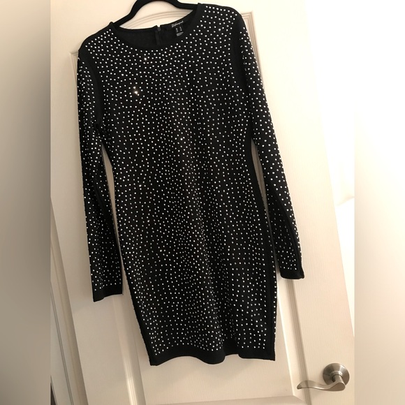 Fashion Nova Tops - Fashion Nova, Ladies Bodycon, Black & Stud Embellishments Dress NEW XL